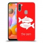 דגים כיסוי מגן קשיח בעיצוב אישי עם השם שלך ל Samsung Galaxy A11 יחידה אחת סקרין מובייל