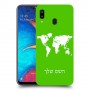 מפת העולם כיסוי מגן קשיח בעיצוב אישי עם השם שלך ל Samsung Galaxy A20 יחידה אחת סקרין מובייל