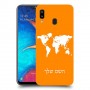 מפת העולם כיסוי מגן קשיח בעיצוב אישי עם השם שלך ל Samsung Galaxy A20 יחידה אחת סקרין מובייל