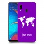 מפת העולם כיסוי מגן קשיח בעיצוב אישי עם השם שלך ל Samsung Galaxy A20 יחידה אחת סקרין מובייל