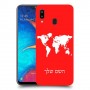 מפת העולם כיסוי מגן קשיח בעיצוב אישי עם השם שלך ל Samsung Galaxy A20 יחידה אחת סקרין מובייל