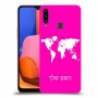 מפת העולם כיסוי מגן קשיח בעיצוב אישי עם השם שלך ל Samsung Galaxy A20s יחידה אחת סקרין מובייל
