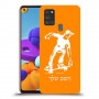 ילד סקייטבורד כיסוי מגן קשיח בעיצוב אישי עם השם שלך ל Samsung Galaxy A21s יחידה אחת סקרין מובייל