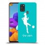 כדורגל - אישה כיסוי מגן קשיח בעיצוב אישי עם השם שלך ל Samsung Galaxy A21s יחידה אחת סקרין מובייל