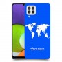 מפת העולם כיסוי מגן קשיח בעיצוב אישי עם השם שלך ל Samsung Galaxy A22 יחידה אחת סקרין מובייל