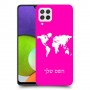 מפת העולם כיסוי מגן קשיח בעיצוב אישי עם השם שלך ל Samsung Galaxy A22 יחידה אחת סקרין מובייל