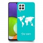 מפת העולם כיסוי מגן קשיח בעיצוב אישי עם השם שלך ל Samsung Galaxy A22 יחידה אחת סקרין מובייל