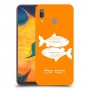 דגים כיסוי מגן קשיח בעיצוב אישי עם השם שלך ל Samsung Galaxy A30 יחידה אחת סקרין מובייל