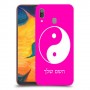 סמל יינג יאנג - סין כיסוי מגן קשיח בעיצוב אישי עם השם שלך ל Samsung Galaxy A30 יחידה אחת סקרין מובייל