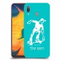 ילד סקייטבורד כיסוי מגן קשיח בעיצוב אישי עם השם שלך ל Samsung Galaxy A30 יחידה אחת סקרין מובייל