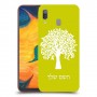 עץ כיסוי מגן קשיח בעיצוב אישי עם השם שלך ל Samsung Galaxy A30 יחידה אחת סקרין מובייל