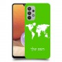 מפת העולם כיסוי מגן קשיח בעיצוב אישי עם השם שלך ל Samsung Galaxy A32 יחידה אחת סקרין מובייל