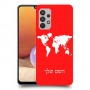 מפת העולם כיסוי מגן קשיח בעיצוב אישי עם השם שלך ל Samsung Galaxy A32 יחידה אחת סקרין מובייל