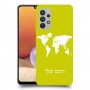 מפת העולם כיסוי מגן קשיח בעיצוב אישי עם השם שלך ל Samsung Galaxy A32 יחידה אחת סקרין מובייל