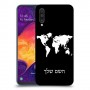 מפת העולם כיסוי מגן קשיח בעיצוב אישי עם השם שלך ל Samsung Galaxy A50 יחידה אחת סקרין מובייל