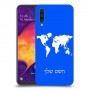מפת העולם כיסוי מגן קשיח בעיצוב אישי עם השם שלך ל Samsung Galaxy A50 יחידה אחת סקרין מובייל