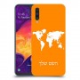 מפת העולם כיסוי מגן קשיח בעיצוב אישי עם השם שלך ל Samsung Galaxy A50 יחידה אחת סקרין מובייל