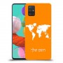 מפת העולם כיסוי מגן קשיח בעיצוב אישי עם השם שלך ל Samsung Galaxy A51 יחידה אחת סקרין מובייל