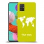 מפת העולם כיסוי מגן קשיח בעיצוב אישי עם השם שלך ל Samsung Galaxy A51 יחידה אחת סקרין מובייל