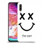 סמיילי כיסוי מגן קשיח בעיצוב אישי עם השם שלך ל Samsung Galaxy A70 יחידה אחת סקרין מובייל