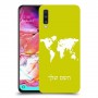 מפת העולם כיסוי מגן קשיח בעיצוב אישי עם השם שלך ל Samsung Galaxy A70 יחידה אחת סקרין מובייל