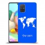 מפת העולם כיסוי מגן קשיח בעיצוב אישי עם השם שלך ל Samsung Galaxy A71 יחידה אחת סקרין מובייל