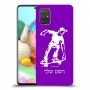 ילד סקייטבורד כיסוי מגן קשיח בעיצוב אישי עם השם שלך ל Samsung Galaxy A71 יחידה אחת סקרין מובייל