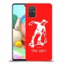 ילד סקייטבורד כיסוי מגן קשיח בעיצוב אישי עם השם שלך ל Samsung Galaxy A71 יחידה אחת סקרין מובייל