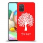 עץ כיסוי מגן קשיח בעיצוב אישי עם השם שלך ל Samsung Galaxy A71 יחידה אחת סקרין מובייל