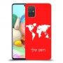 מפת העולם כיסוי מגן קשיח בעיצוב אישי עם השם שלך ל Samsung Galaxy A71 יחידה אחת סקרין מובייל
