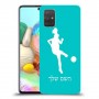 כדורגל - אישה כיסוי מגן קשיח בעיצוב אישי עם השם שלך ל Samsung Galaxy A71 יחידה אחת סקרין מובייל