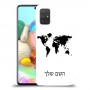 מפת העולם כיסוי מגן קשיח בעיצוב אישי עם השם שלך ל Samsung Galaxy A71 יחידה אחת סקרין מובייל