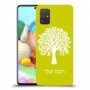 עץ כיסוי מגן קשיח בעיצוב אישי עם השם שלך ל Samsung Galaxy A71 יחידה אחת סקרין מובייל