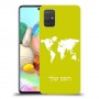 מפת העולם כיסוי מגן קשיח בעיצוב אישי עם השם שלך ל Samsung Galaxy A71 יחידה אחת סקרין מובייל