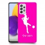 כדורגל - אישה כיסוי מגן קשיח בעיצוב אישי עם השם שלך ל Samsung Galaxy A72 יחידה אחת סקרין מובייל