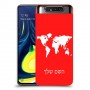 מפת העולם כיסוי מגן קשיח בעיצוב אישי עם השם שלך ל Samsung Galaxy A80 יחידה אחת סקרין מובייל