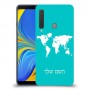 מפת העולם כיסוי מגן קשיח בעיצוב אישי עם השם שלך ל Samsung Galaxy A9 (2018) יחידה אחת סקרין מובייל