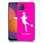 כדורגל - אישה כיסוי מגן קשיח בעיצוב אישי עם השם שלך ל Samsung Galaxy M12 יחידה אחת סקרין מובייל