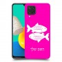 דגים כיסוי מגן קשיח בעיצוב אישי עם השם שלך ל Samsung Galaxy M32 יחידה אחת סקרין מובייל