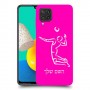 שחקן כדורעף כיסוי מגן קשיח בעיצוב אישי עם השם שלך ל Samsung Galaxy M32 יחידה אחת סקרין מובייל