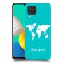 מפת העולם כיסוי מגן קשיח בעיצוב אישי עם השם שלך ל Samsung Galaxy M32 יחידה אחת סקרין מובייל