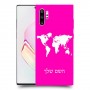 מפת העולם כיסוי מגן קשיח בעיצוב אישי עם השם שלך ל Samsung Galaxy Note10+ יחידה אחת סקרין מובייל