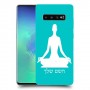 יוגה כיסוי מגן קשיח בעיצוב אישי עם השם שלך ל Samsung Galaxy S10+ יחידה אחת סקרין מובייל