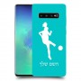 כדורגל - אישה כיסוי מגן קשיח בעיצוב אישי עם השם שלך ל Samsung Galaxy S10+ יחידה אחת סקרין מובייל