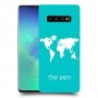 מפת העולם כיסוי מגן קשיח בעיצוב אישי עם השם שלך ל Samsung Galaxy S10+ יחידה אחת סקרין מובייל