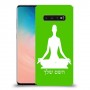 יוגה כיסוי מגן קשיח בעיצוב אישי עם השם שלך ל Samsung Galaxy S10 יחידה אחת סקרין מובייל