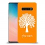 עץ כיסוי מגן קשיח בעיצוב אישי עם השם שלך ל Samsung Galaxy S10 יחידה אחת סקרין מובייל