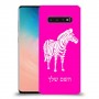 זברה כיסוי מגן קשיח בעיצוב אישי עם השם שלך ל Samsung Galaxy S10 יחידה אחת סקרין מובייל