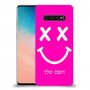 סמיילי כיסוי מגן קשיח בעיצוב אישי עם השם שלך ל Samsung Galaxy S10 יחידה אחת סקרין מובייל