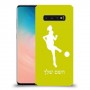 כדורגל - אישה כיסוי מגן קשיח בעיצוב אישי עם השם שלך ל Samsung Galaxy S10 יחידה אחת סקרין מובייל